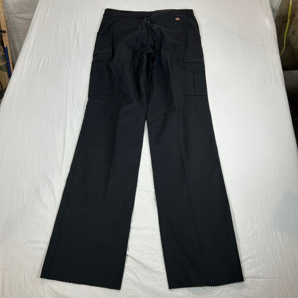 Dickies Women Black Cargo Work Pants Wide Leg Raw Hem Utility Streetwear 10x37 - Picture 8 of 11